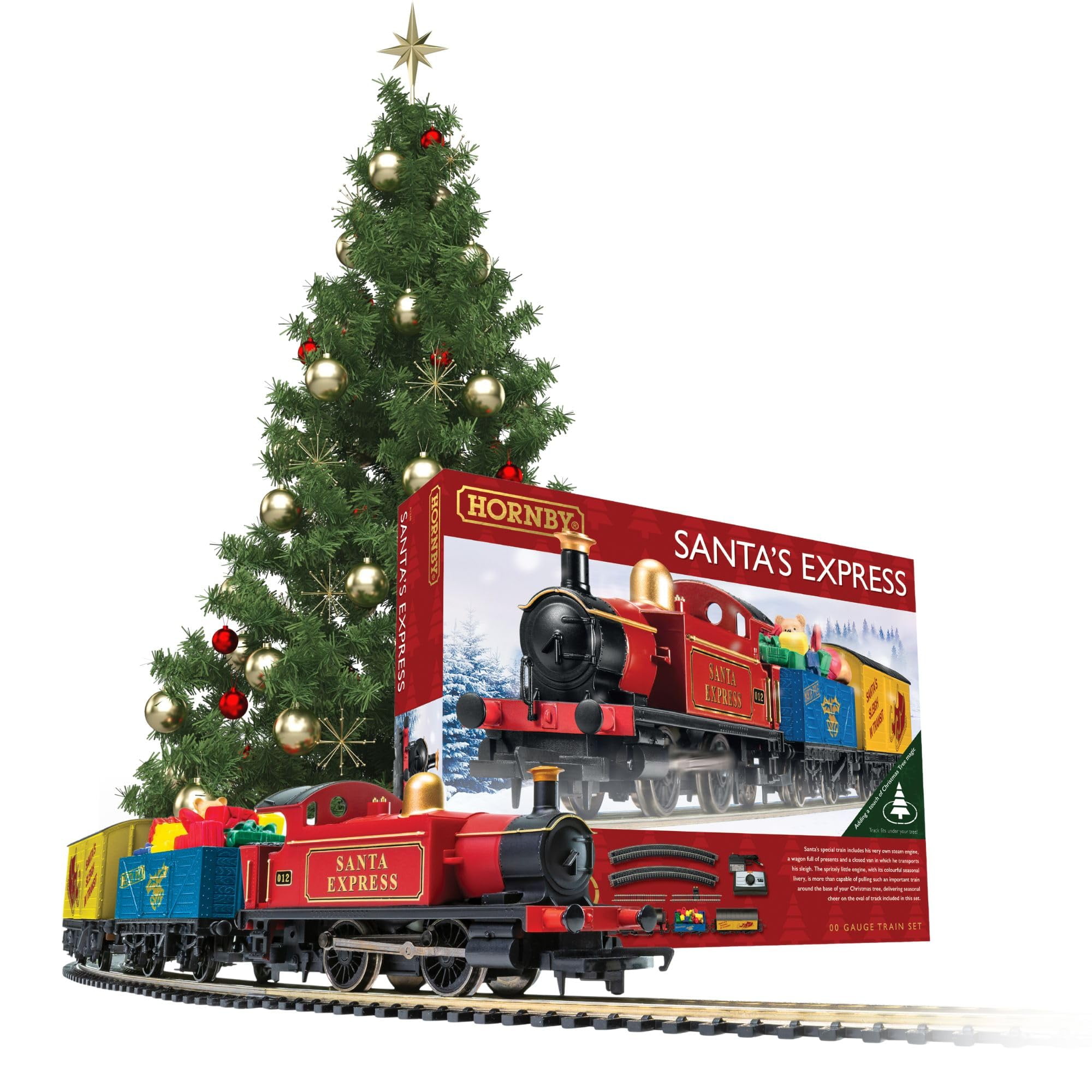 Hornby Santa's Express Christmas Toy Train Set R1248 Red Blue Yellow