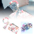 thumbnail image 1 of asddcavvf Silicone Bracelet Floral Folding Card Holder Printed Leather Wallet Keychain Includes Keyc, 1 of 6