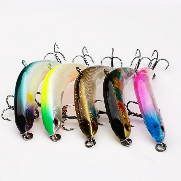 huanledash Fishing Bait 3D Simulated Eyes Low Wind Resistance Noise Induced  Topwater Fish Swimbait with Triple Pronged Sharp Hooks for Saltwater  Freshwater 