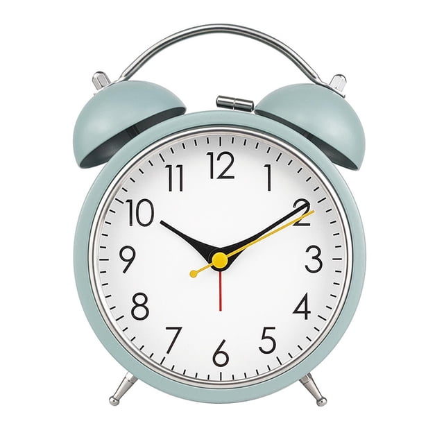 sgarden Relojes de escritorio nocturna silenciosa de estar decoración del hogar pesado Verde Zulema Despertador gemelos