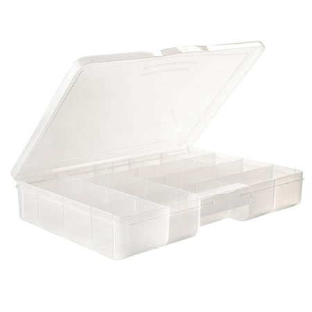 Darice Clear Deluxe Bead Organizer Box with 20 Compartments, 10.5" x 7.5"