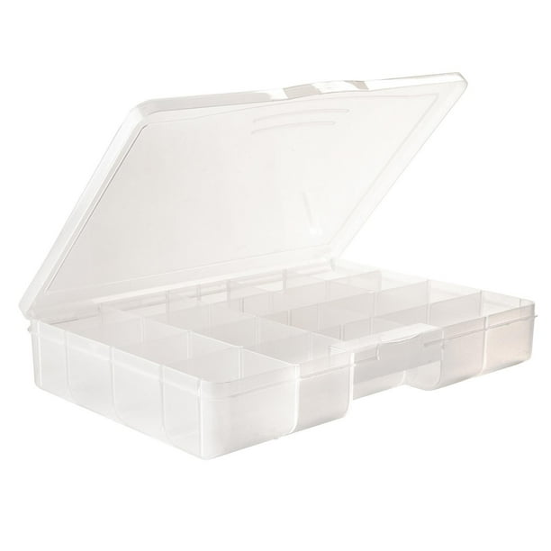 Darice Clear Deluxe Bead Organizer Box with 20 Compartments, 10.5" x 7.