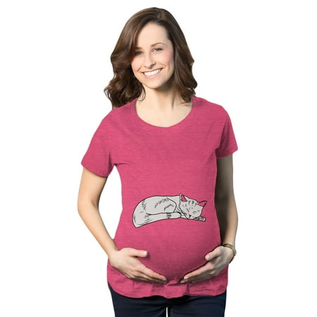 

Maternity Cat On Baby Bump Tshirt Funny Adorable Kitty Pregnancy Tee