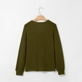 thumbnail image 5 of Gnshining Hoodless Pullover for Women Button V-Neck Long-Sleeved Loose Solid Color Sweater Shirts, 5 of 9