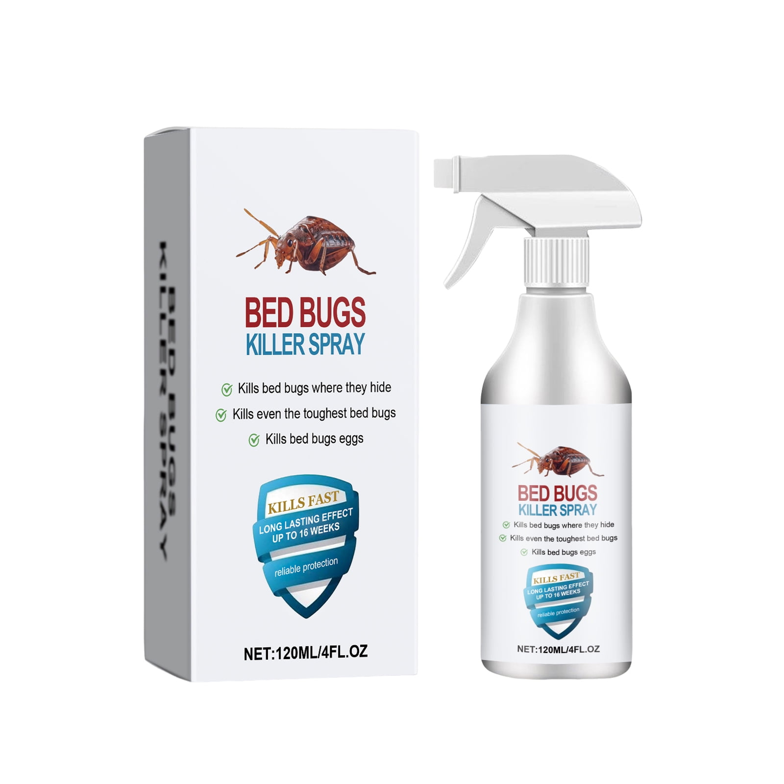 JUE-FISH 120ml Bed Bugs Killer Spray, Low Odor Roach \u0026 Fly Killer Spray,  Plant-Based Actives Kill Insects \u0026 Bugs on Contact, Non-Greasy, Repellent  Indoor flea moth bugs bed bugs, No Stains, Fresh, image size:1600x1600