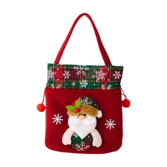 Wovilon Christmas Thickened Velvet Gift Bags Candy Bags Christmas Eve Packaging Box Christmas Gift Bags