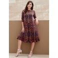 thumbnail image 6 of Roaman's Women's Plus Size Petite Ultrasmooth Fabric Boatneck Swing Dress, 6 of 6