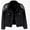 c01Black, variant on JGGSPWM (M-5XL) Women's Plus Size Long Sleeve Jean Jacket Embroidered Rivet Pearl Short Denim Jacket Coat Black XXXXL