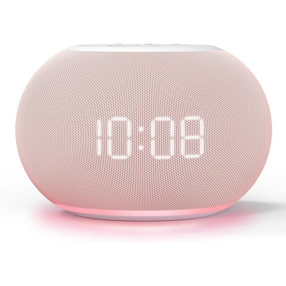 Auto Dimmable Sound Machine Alarm Clock with Night Lights, 20 Soothing Sounds, Sleep Timer, Precise Volume Control, Cute White Noise Soother for Girls, Kids, Bedrooms, Office