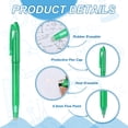 thumbnail image 3 of Uxcell 6Pcs Erasable Gel Pens, 0.5mm Fine Point Heat Erasable Marking Pen with Cap Smooth Writing Fabric Markers for Sewing Drawing Writing Planner, Green Ink, 3 of 6
