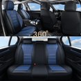 thumbnail image 5 of Coverado Front Car Seat Covers, Stylish Faux Leather 2 Seat Protectors, Automotive Interior Accessories Universal Fit for Most Cars, Black & Blue, 5 of 8