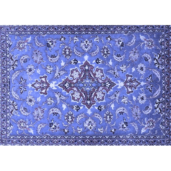 Ahgly Company Machine Washable Indoor Rectangle Persian Blue Traditional Area Rugs, 3' x 5'