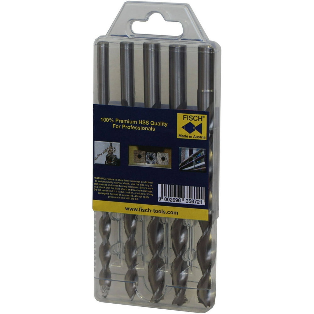 Pen Drill 5Piece set in plastic package, Incl. 7mm, 10mm, 25/64", 27/