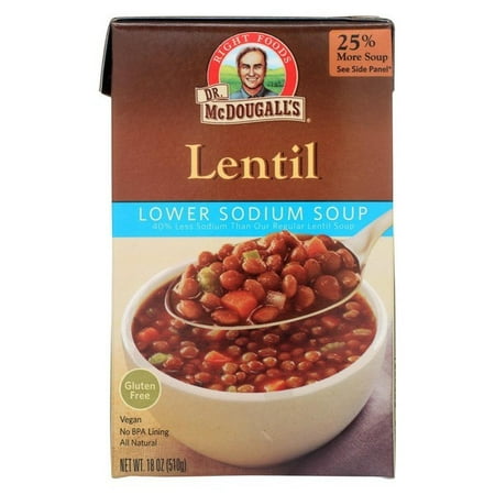 Dr. Mcdougall's Lentil Lower Sodium Soup - pack of 6 - 18