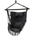 thumbnail image 1 of Gymax Hammock Chair w/ Soft Pillow Cushions Pocket Hanging Rope Swing Steel Bar Gray, 1 of 10