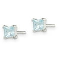 thumbnail image 2 of Primal Silver Sterling Silver Light Blue Cubic Zirconia Post Earrings, 2 of 5