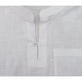 thumbnail image 6 of Atasi Men's Band Collar Short Kurta White Cotton Casual Tunic Shirt-XX-Large, 6 of 7