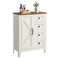 thumbnail image 5 of VASAGLE LIRY Collection - Storage Cabinet, Farmhouse Bathroom Floor Cabinet with 4 Drawers, Freestanding Storage Organizer, Barn Door, Adjustable Shelf, Rustic White, UBBK753W01, 5 of 5