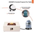 thumbnail image 4 of VENTOPYR 35''Outdoor Square Propane Fire Pit Table,Terrazzo White Faux Stone Fire Pit Set with Tank, 4 of 7
