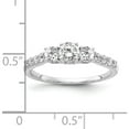 thumbnail image 3 of 14K White Gold Lab Grown Diamond Si1/Si2, G H I, 3-Stone Semi-Mount Eng Ri (Size 6) Made In India rm4228e-075-6wlg, 3 of 5