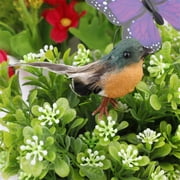 12Pcs Robin Bird Figures Artificial Feather Robin Birds Decoration Christmas Tree Ornaments Mini Cute Birds with Flexible Wire Paws for Crafts Fairy Garden Tree Decoration