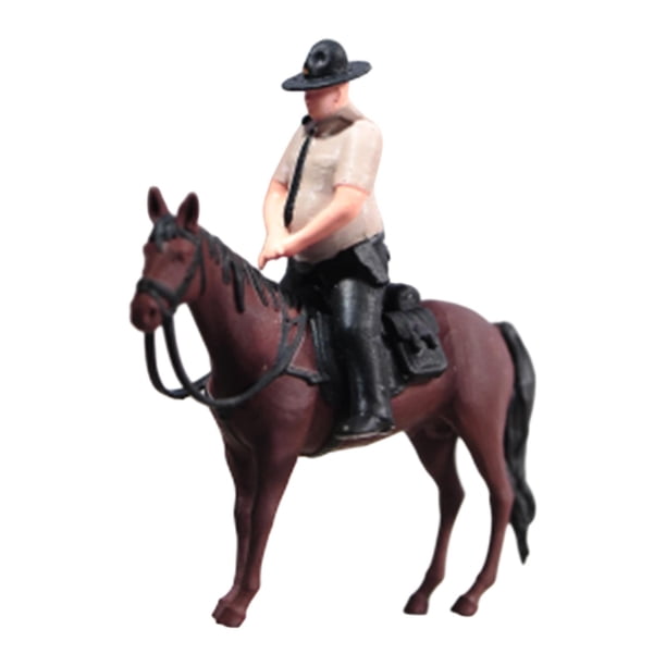 Figura de policía masculina en miniatura a escala 1:64, resina, colección robusta, Mini Tiny People Equitación
