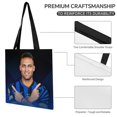 thumbnail image 3 of Lautaro Martínez Bolso de tela con estampado de lienzo para mujer, bolsa de compras reutilizable y estética, con cremallera interior, regalo para mujer, 35 × 40 cm., 3 of 6