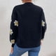 thumbnail image 4 of Gibobby Suéter elegante Sexy Mujeres y niñas invierno y otoño y primavera Floral lindo patrón de cabeza de Papá Noel suéter de punto y suéter de punto (Negro, S), 4 of 4