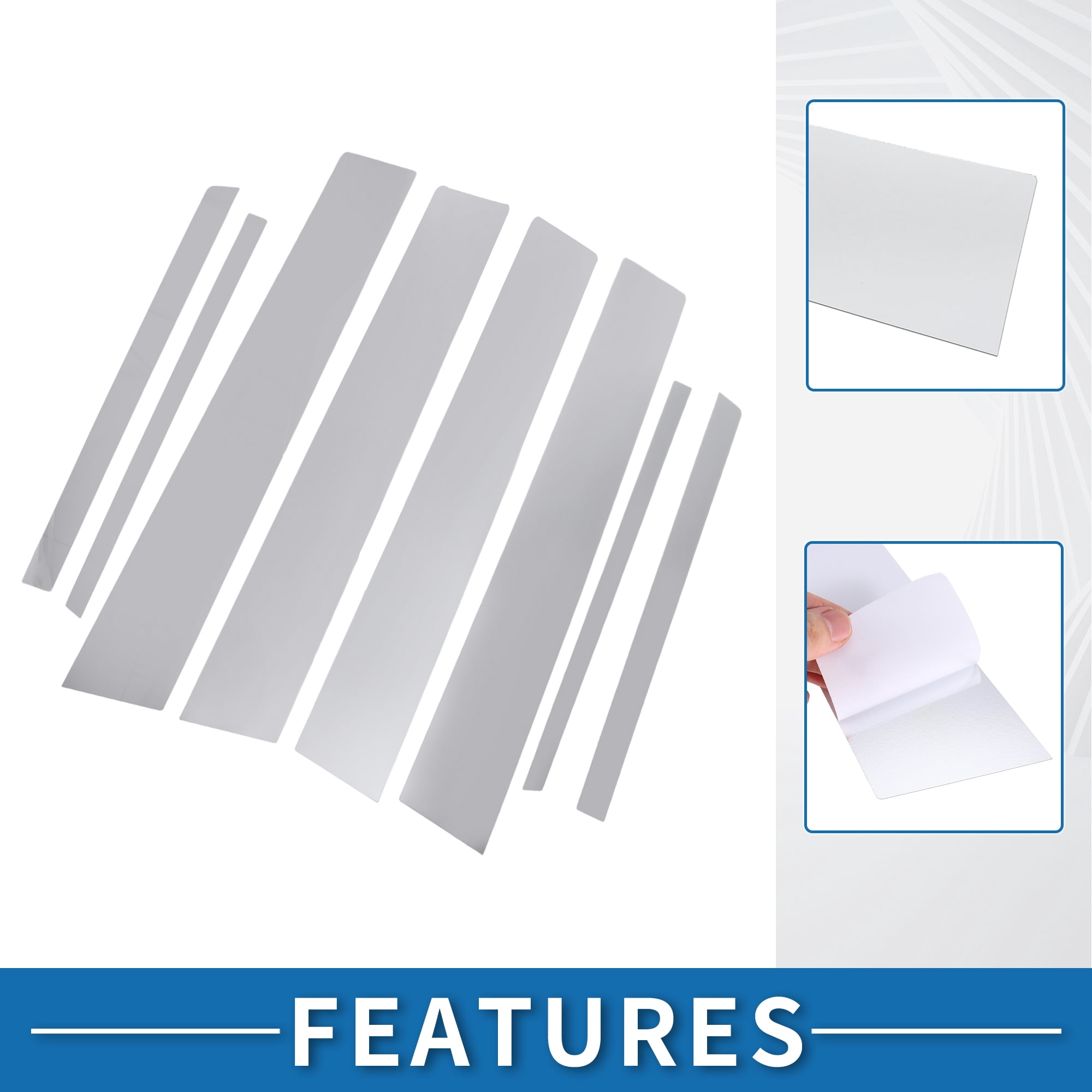 Unique Bargains 8Pcs Door Pillar Window Trim For Toyota RAV4 2013-2018 Chrome Silver Tone
