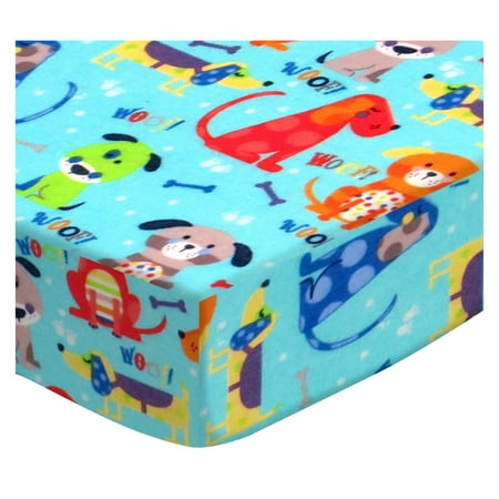 SheetWorld Fitted Sheet (Fits BabyBjorn Travel Crib Light) - Doggies Aqua