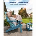 thumbnail image 6 of WINSOON All-Weather HDPE Adirondack Chair, Folding Design, Wide Seat with Cup Holder for Garden, Yard & Patio,Baby Blue, 6 of 7