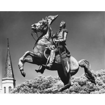Jackson Square Statue - Low angle view of a statue of Andrew Jackson Jackson Square New Orleans Louisiana USA Canvas Art - (18 x 24)