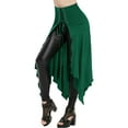 thumbnail image 2 of FAKKDUK Women's Steampunk Gothic Tie Up Skirt Victorian Skirt Womens Sexy Side Slit Midi Skirt Ladies Skirt, Green&XL, 2 of 5