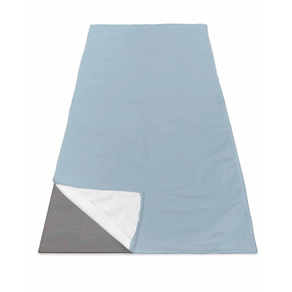 Sky Blue Yoga Towel for Hot Yoga Non Slip, Modern Pure Winter Sky Blue Yoga Mat Towel Absorbent Yoga Sweat Towels Microfiber Hot Yoga Blanket for Bikram Pilates 26"x70"