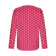 thumbnail image 5 of Women's Sweatshirts, Long Sleeve Womens Tops Dressy Polka Dot Graphic V Neck T Shirts Loose Fit Button Three Quarter Work Blouse, 5 of 5