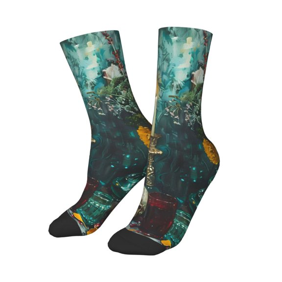 Uemuo Baroque Floral Still Life Printed Kids Boys Socks Seamless Crew Socks Crazy Funny Athletic Sport Socks for Children