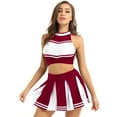 thumbnail image 2 of TiaoBug Women Adults Cheerleading Uniform Sleeveless Crop Top Pleated Skirt Outfit S-XXL, 2 of 7
