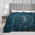 thumbnail image 4 of DouZhe Ultra-Soft Micro Fleece Lightweight Flannel Bed Blanket, Abstract Geometric World Map Print Cozy Warm Throw Blankets, 40"x30", 4 of 7
