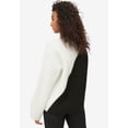 thumbnail image 2 of ellos Women's Plus Size Colorblock Pullover Sweater - 26/28, White Black, 2 of 3
