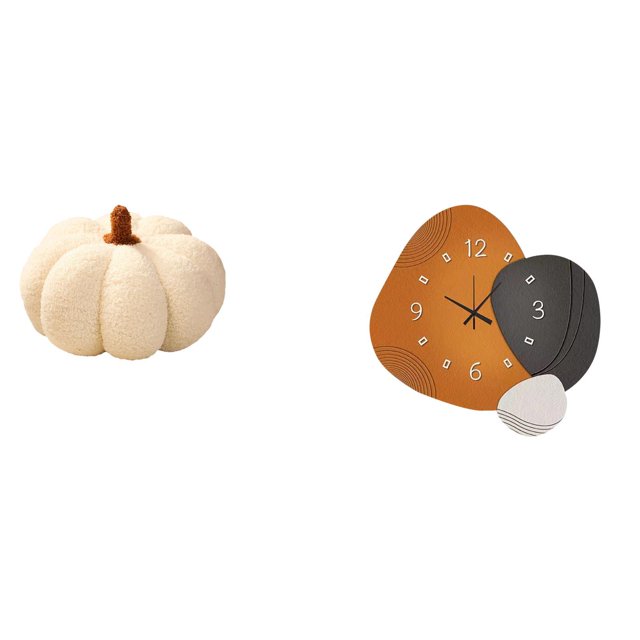 Encantador Reloj De Peluche De Calabaza, Ingenioso Cojín Decorativo Y Reloj De Pared, Adorno Para Dormitorio, Sofá, Cama, Festival, Decoración Del Hogar, Regalo