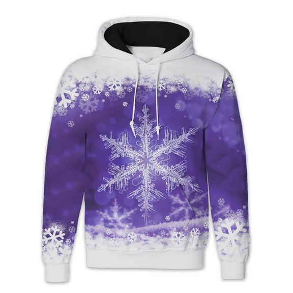 Casual Men's Purple 3D Print Hooded Sweatshirt - Size 3XL for Comfortable Wear