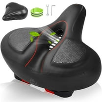 Zacro Wide Bike Seat Cushion, Comfortable Bicycle Seat for Women Men with Dual Shock Absorbing, Soft Memory Foam Padded Oversized Bicycle Saddle Fit for Exercise/Indoor/Mountain/Road Bikes