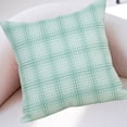 thumbnail image 5 of Funda de almohada de lino engrosado a cuadros, verde 45x45cm, funda de cojín decorativa para salón, mezcla de nylon y spandex, decoración de San Valentín lavable extraíble, paquete individual, 5 of 5