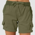 thumbnail image 2 of Casual Shorts for Women, Athletic Shorts for Women,Women's Casual Cargo Shorts with Elastic Waist and Pockets for Hiking Outdoor Spring Fashion Comfortable Stretchy Lightweight, 2 of 8