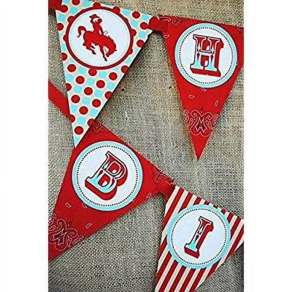 cowboy happy birthday banner pennant