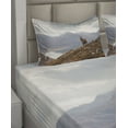 thumbnail image 2 of Ambesonne Deer Fitted & Top Sheet Set with Shams, Western Ross Mountain View, Brown White, 2 of 4