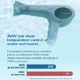 thumbnail image 4 of Secador de pelo profesional coreano JMW AIR B con difusor y soporte de 1600 W. Ligero, potente motor BLDC, aire fresco sin calor, compacto y silencioso, ideal para casa y viajes., 4 of 5