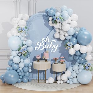 Dusty Blue Balloon Arch Kit 156 Pcs Light Blue White Balloon Garland Kit Dusty Blue