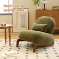 thumbnail image 3 of Leumius Accent Chair with Solid Wood Legs and Soft fabric Cushion, Cozy Bedroom Chair, Comfy Armless Reading Chair for Apartment Waiting Room Balcony Green, 3 of 4
