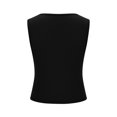 thumbnail image 3 of GigrtiJin Women's Ruched Button down Tank Tops Slim Cute Sleeveless Blouse Ladies Solid Color Going out Shirts, 3 of 5